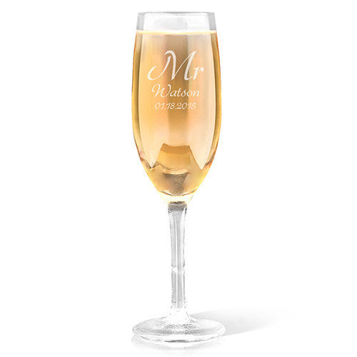 Mrs Heart Design Champagne Glass