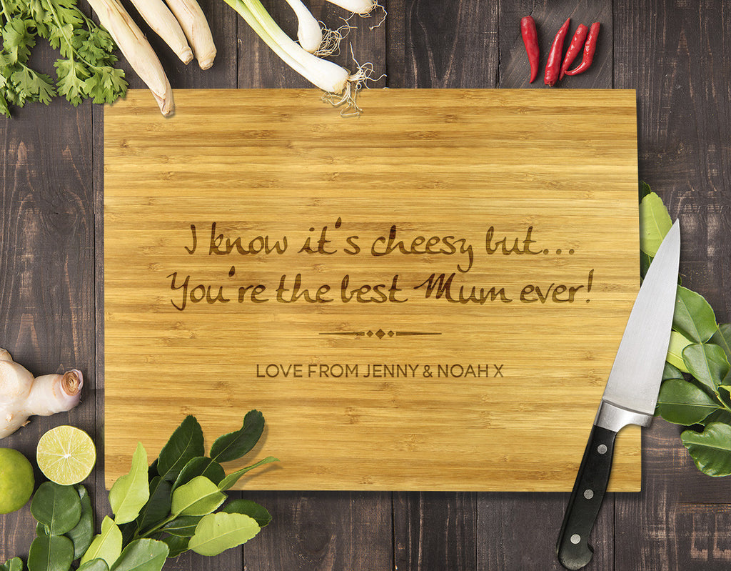 You're the Best Mum Ever Bamboo Cutting Board 8x11"