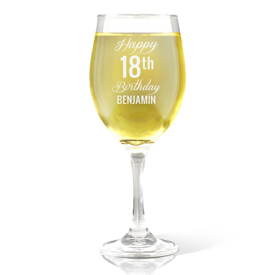 Fancy Happy Birthday Wine 410ml Glass