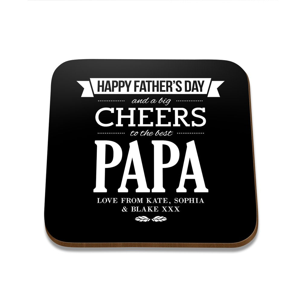 Happy Father's Day Square Coaster - Single