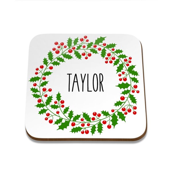 Wreath Square Coaster - Single