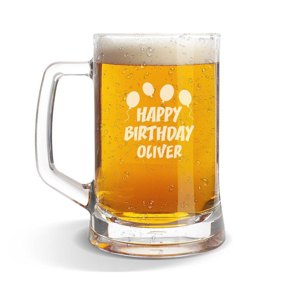 Happy Birthday Glass Beer Mug