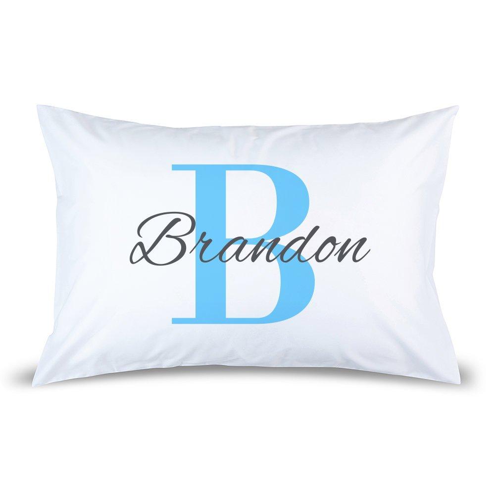 Blue Monogram Pillow Case