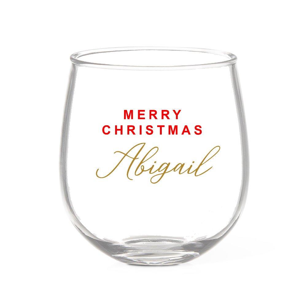 Christmas Stemless Wine Glass