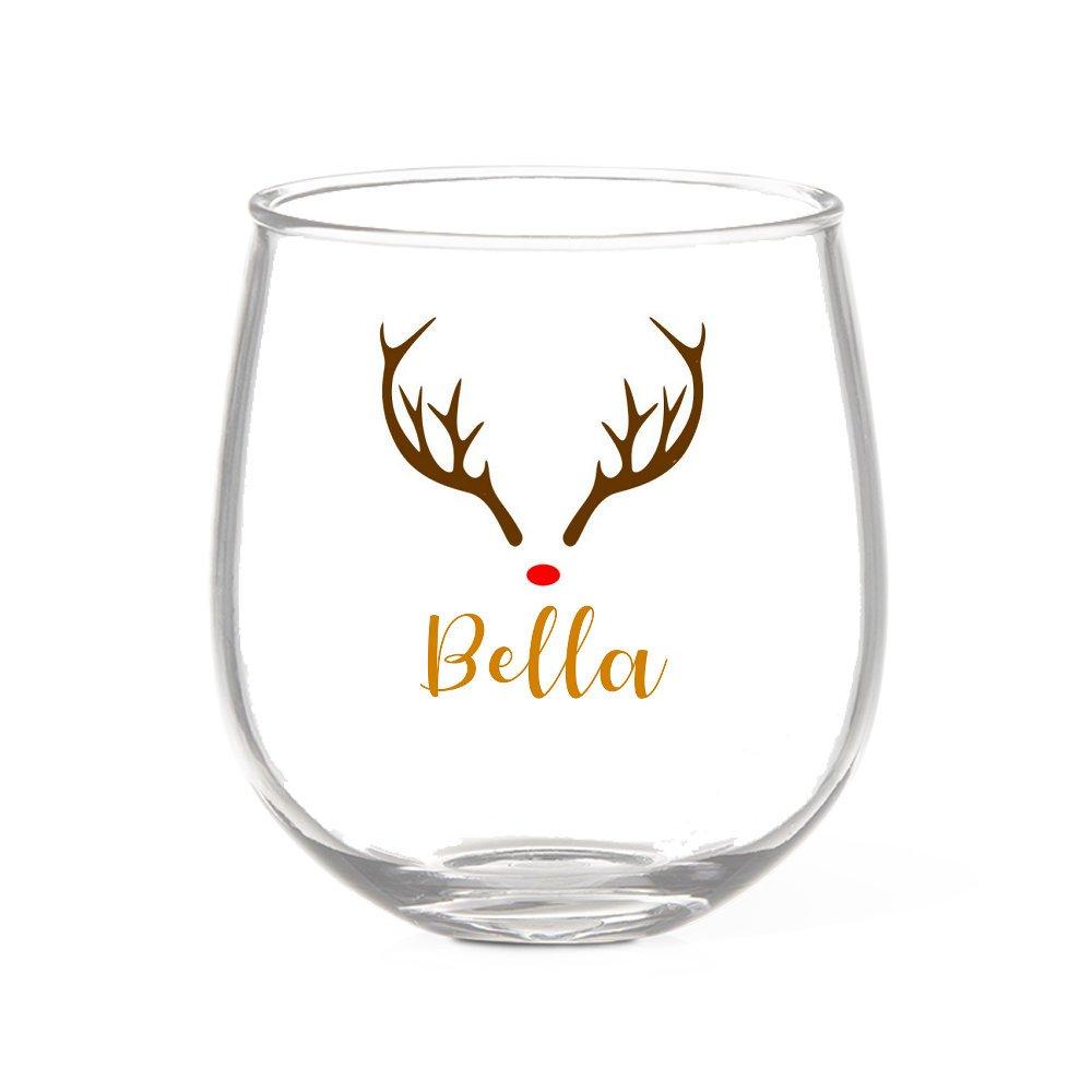 Reindeer Stemless Wine Glass