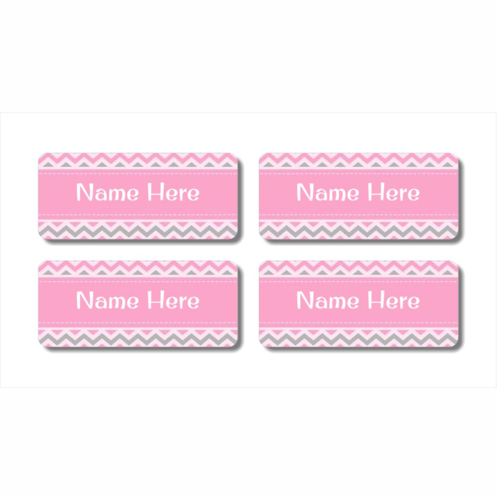 Chevron Rectangle Name Labels 32pk