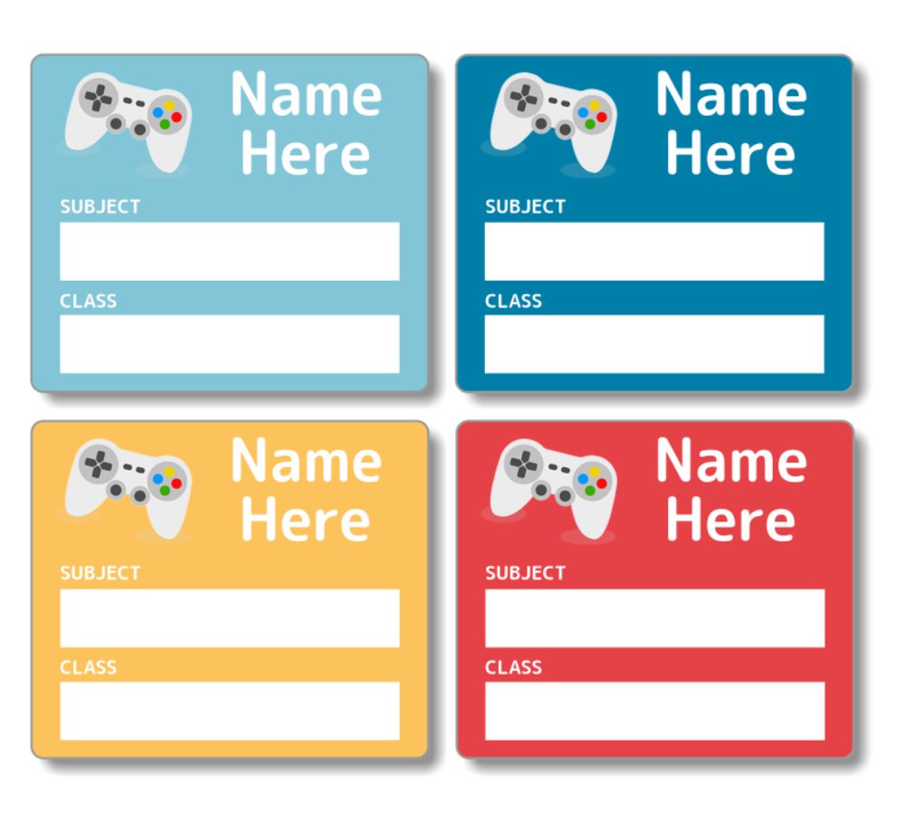 Gaming School Book Labels 16pk