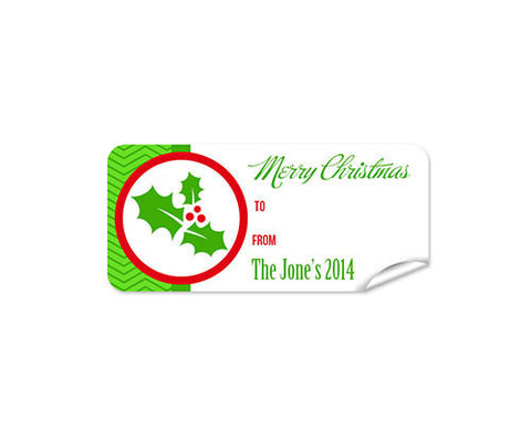 Red Holly 27pk Labels Christmas