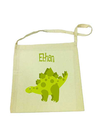 Calico Tote Bag - Green Dinosaur