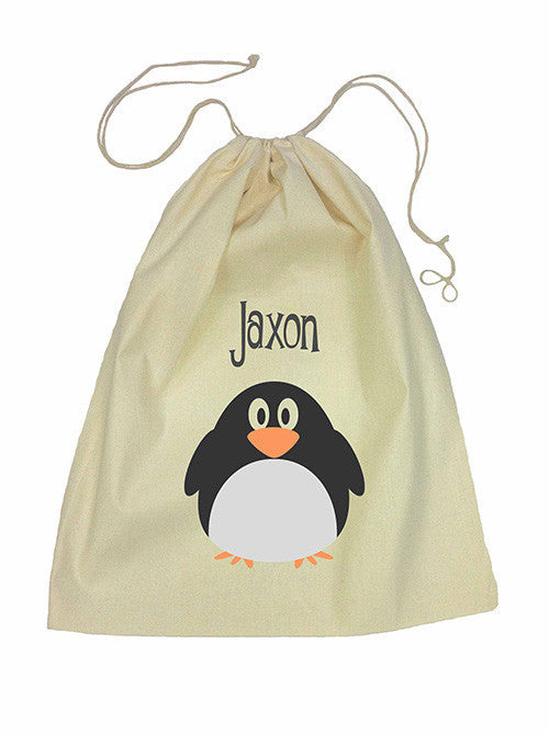 Calico Drawstring Bag - Penguin