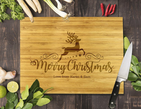 Reindeer Christmas Bamboo Cutting Board 40x30"