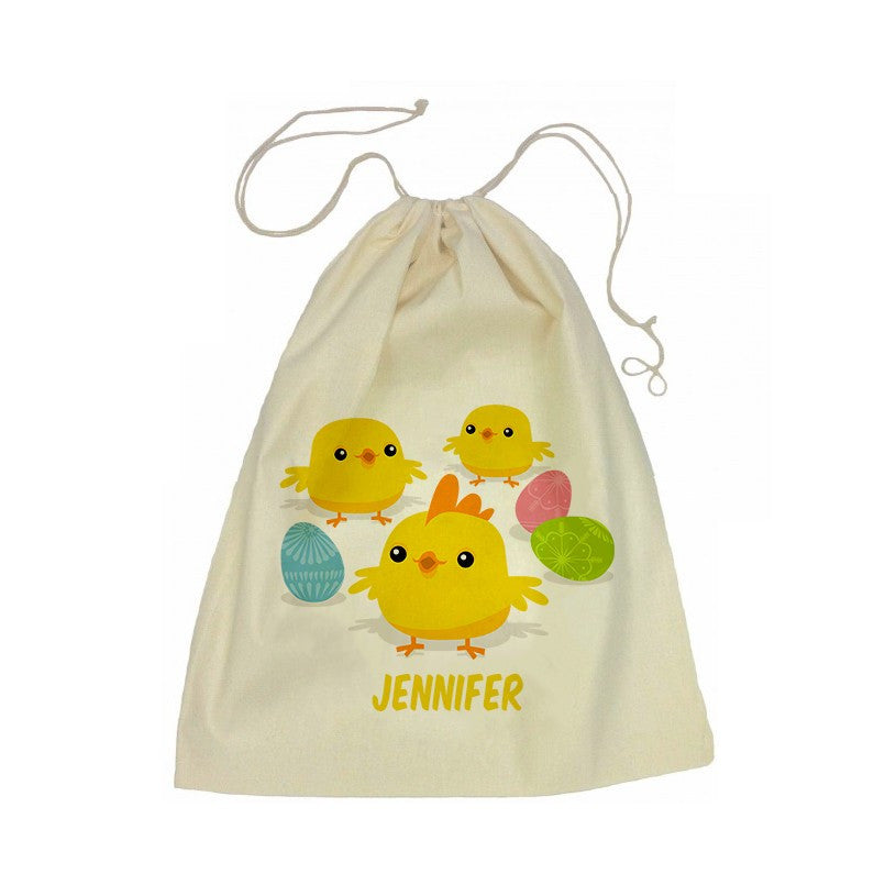 Calico Drawstring Bag - Easter Chicks