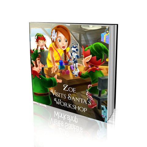 Visits Santa's Workshop Large Soft Cover Story Book