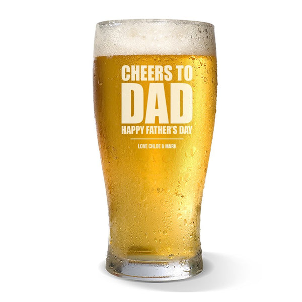 Father&#39;s Day Engraved Beer Glasses
