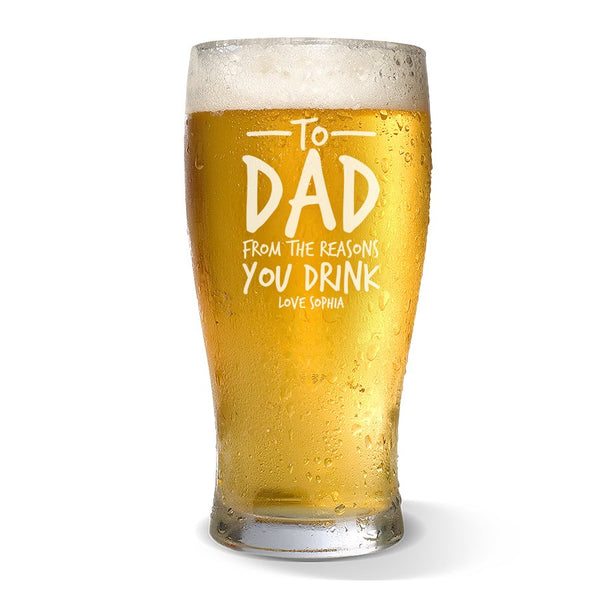 Father's Day Engraved Beer Glasses