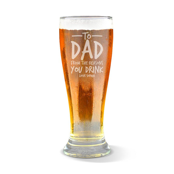 Father's Day Engraved Beer Glasses