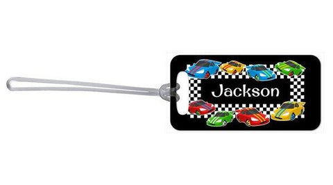 Race Cars Bag Tag