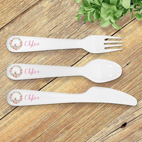 Bunny Wreath Kids' Cutlery Set