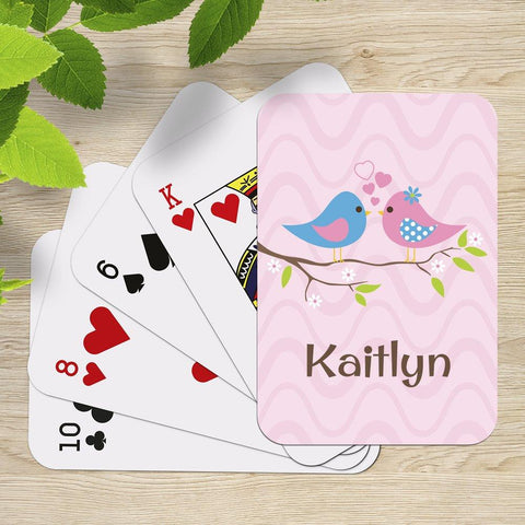 Two Birds Playing Cards