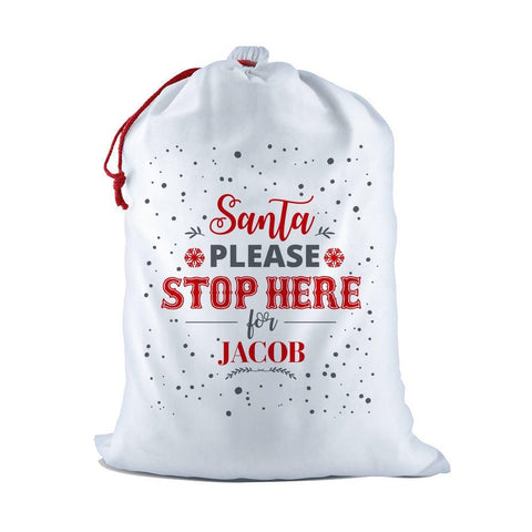 Santa Stop White Santa Sack