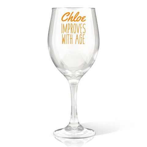 Improves with Age Wine Glass