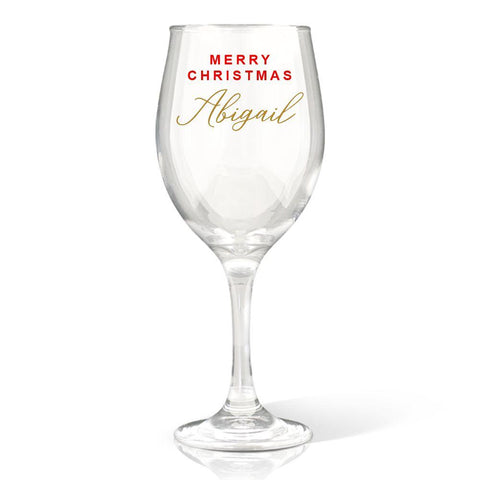 Christmas Wine Glass