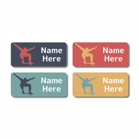 Skater Rectangle Name Labels 32pk