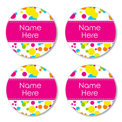 Bubbles Round Name Labels 30pk