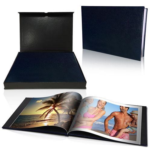 12 x 16" Leather Look Padded Hard Cover Book in Presentation Box